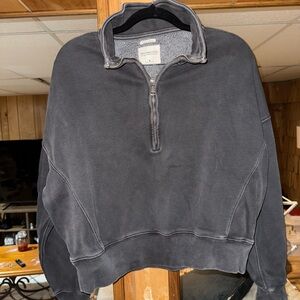 Abercrombie & Fitch Charcoal Zip-Up Sweater